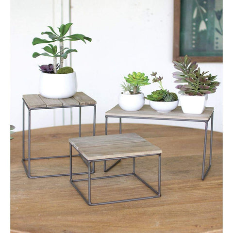 Rustic Wood Risers
