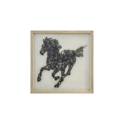 Yosemite Home Decor "Steed's Silhouette Wood Framed Shadowbox Wall Art in Black