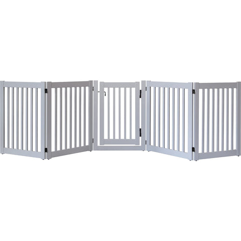 Highlander Series Solid Wood Pet Gates are Handcrafted by Amish Craftsman - 32 High - 5 Panel Walk Through - Pumice Grey