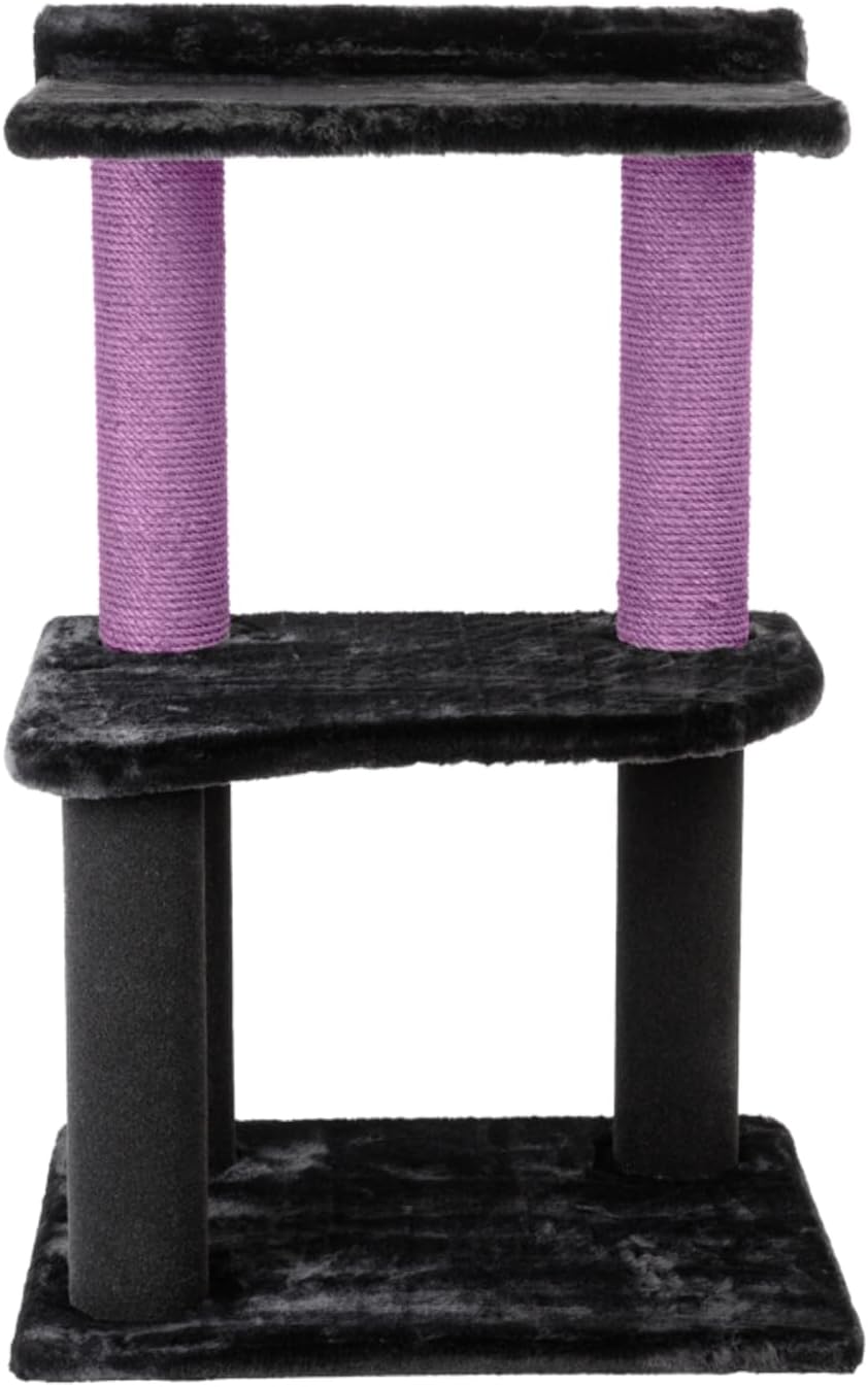 34 Inch Classic Comfort for Indoor Modern Premium Cats and Kittens Scratcher Larger Base for Better Stability, (Black, Purple)