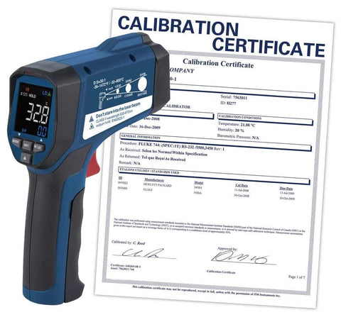 REED Instruments R2320-NIST Infrared Thermometer, 30:1, 1472°F (800°C),
