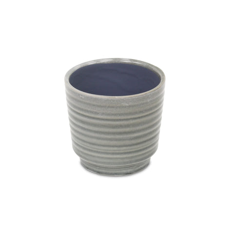Cheungs Gray Rippled Ceramic Planter