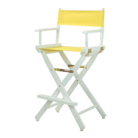 Casual Home 30" Director's Chair White Frame-with Yellow Canvas, Bar Height