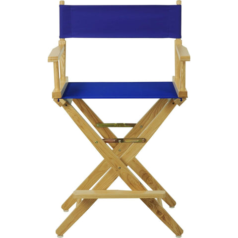 Oakestry Extra-Wide 24" Counter-Height Canvas Director’s Chair with Natural Wood Frame – Premium Oversized Folding Seat for Patio, Events & Home Entertainment (Royal Blue)