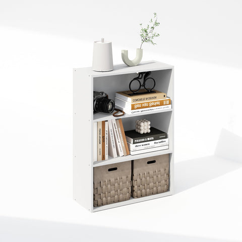 Furinno Simple Open Shelf Bookcases 3-Tier Plain White