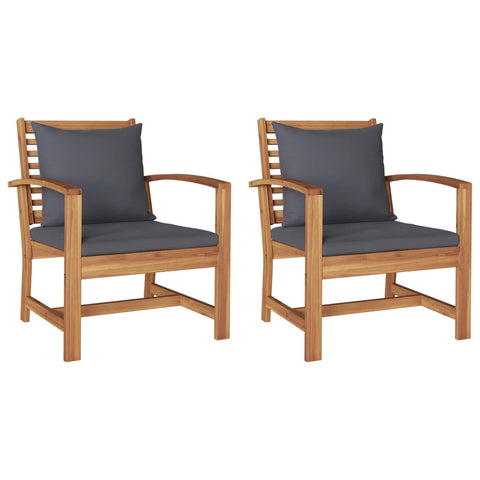 vidaXL Garden Chairs 2 pcs Natural 60 x 65 x 76.5 cm Solid Teak Wood, Garden Furniture, Teak Chairs, Cozy Balcony Sofa, Rustic Terrace Bench, Durable Patio Seats!