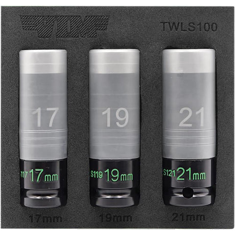 VIM Hand Tools TWLS100 3 PC. THIN WALL IMPACT LUG NUT SOCKET SET VIM-TWLS100