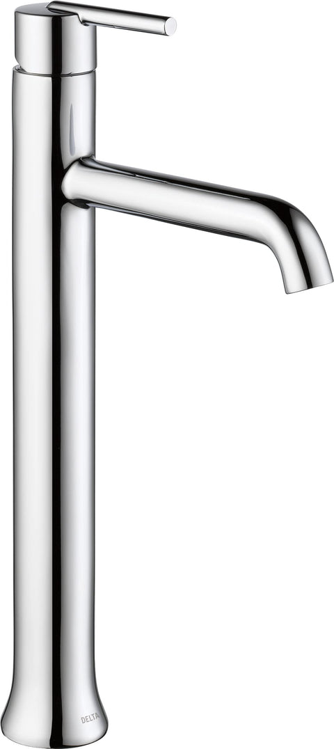 Delta Trinsic Vessel Sink Chrome Bathroom Faucet 1 Hole, Single Hole Bathroom Sink Faucet for Vanity, Chrome 759-DST