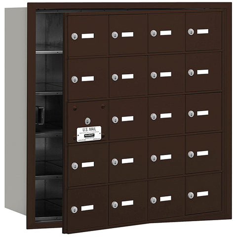 Salsbury Industries 3620ZFU 4B Plus Horizontal Mailbox, 20 A Doors 19 Usable, Front Loading, USPS Access, Bronze