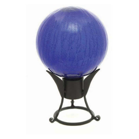 Achla Designs 10-Inch Crackle Gazing Globe Ball, Blue