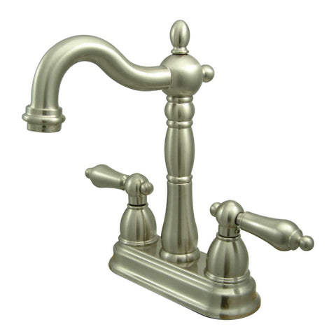 Kingston Brass KB1498AL Heritage Bar Faucet without Pop-Up Rod, Satin Nickel