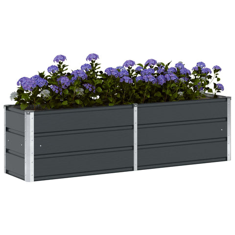 vidaXL Planter Anthracite 62.99 x 15.75 x 17.72 in Steel, Garden and Patio, Modern, Durable, Eco-Friendly Materials for Outdoor Furniture and Decor, Stylish and Functional Design