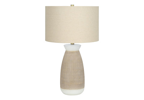 Monarch Specialties I 9724 LightingTable Lamp, Cream Ceramic, Beige Shade, Contemporary