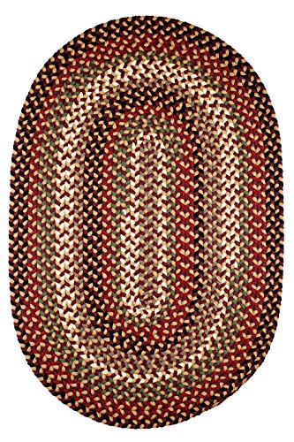 Rhody Rug Mayflower MF43 Sangria 7' x 9' Oval - Braided Area Rug, Home Decor, Floor Mat or Bedroom Rug - Easy Care, Ideal for High Traffic Areas in Hallway and Living Room - Made in USA