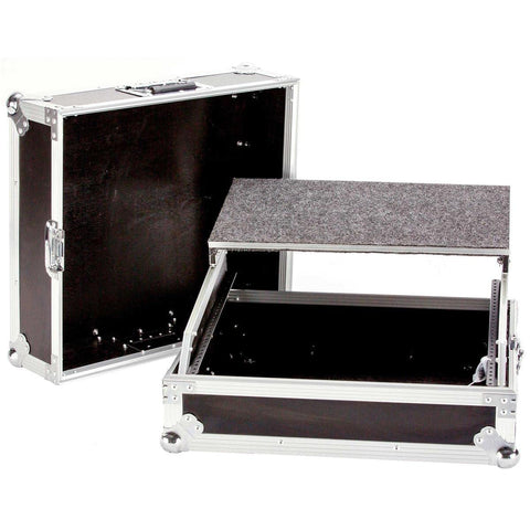 Deejay LED Fly Drive 10U Space 19" Mixer Case with Laptop shelf