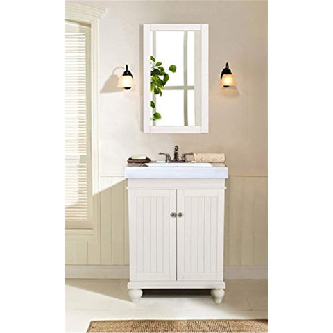 Legion Furniture WLF6028-W Ceramic Vanity Top With Ceramic Basin, 24"W x 34.5"H, White
