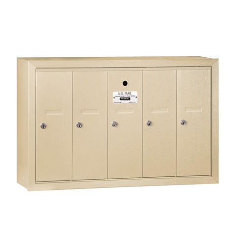 Vertical Mailbox - 5 Doors - Sandstone - Surface Mounted - USPS Access