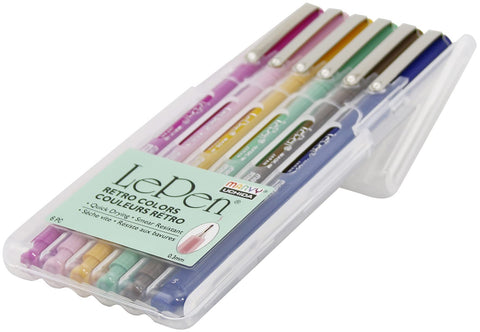 UCHIDA Le Pen Retro Colors 6 Piece Set, 0.3mm point