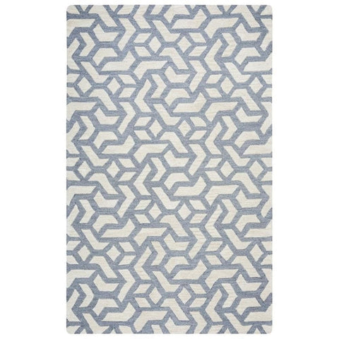 Rizzy Home Alora Decor Berlin 8' x 10' Off White Gray Rust Blue Hand-Tufted Area Rug
