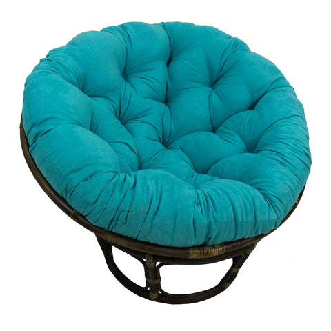 International Caravan Furniture Piece Rattan 42-Inch Papasan Chair with Micro Suede Cushion