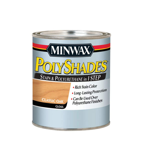Minwax 61470444 PolyShades Stain & Polyurethane, Quart, Classic Oak