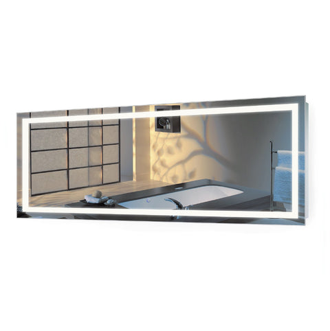 Krugg | Large 72 Inch X 30 Inch LED Bathroom Mirror | Lighted Vanity Mirror Includes Dimmer & Defogger | Wall Mount Vertical or Horizontal Installation