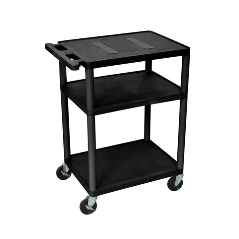 LUXOR LE34-B 34"H AV Cart - Three Shelves