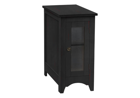 Monarch Specialties 3995, Side, Narrow, Nightstand, Bedroom, Lamp, Storage, Black Accent 24" H Veneer End Table, 11.75" L x 21.75" W x 24.25" H