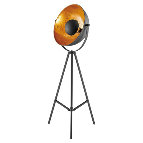 Lite Source Gothard 65" Black and Gold Spotlight Tripod Floor Lamp