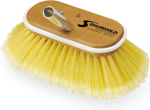 Shurhold Classic 6" Soft Bristle Boat Deck Brush, Safe for Use on Gelcoat, Fiberglass and Painted Surfaces, Attachable to Any Handle