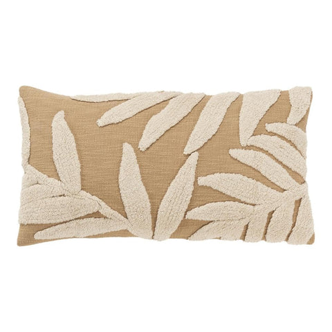 Rizzy Home DSFabricsCES Cotton Gold 14x26 inches Decorative Throw Pillow for Lumbar Support - Woven Botanical PILLOW