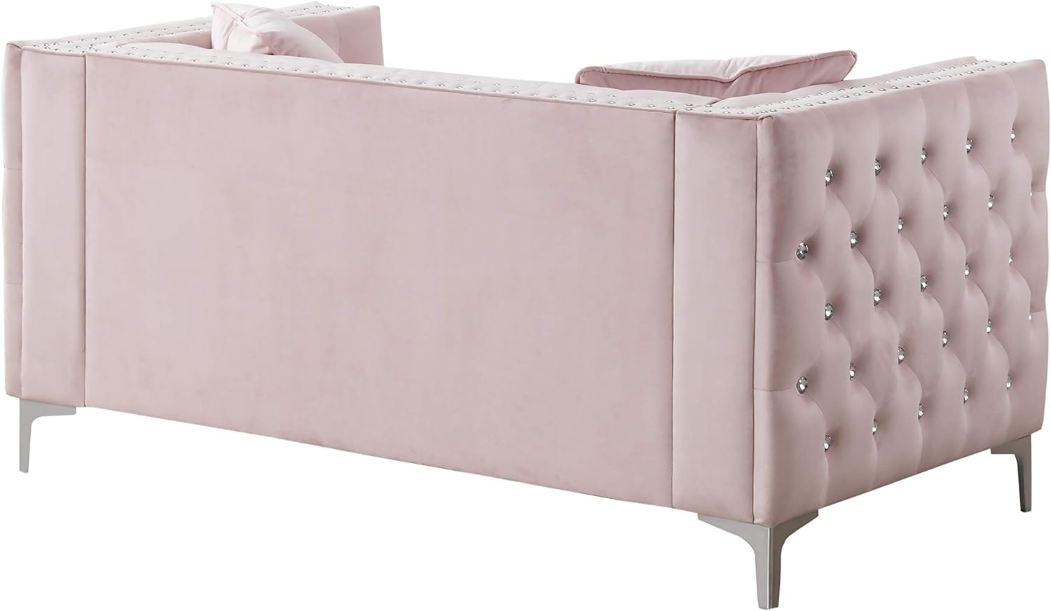 Glory Furniture Paige Velvet Loveseat in Pink