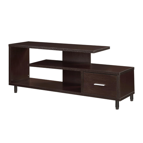 Convenience Concepts Seal II TV Stand 23.75" - 3-Tier Entertainment Center for TVs up to 65 Inches, Modern 1 Drawer TV Mount with Shelves for Living Room, Espresso