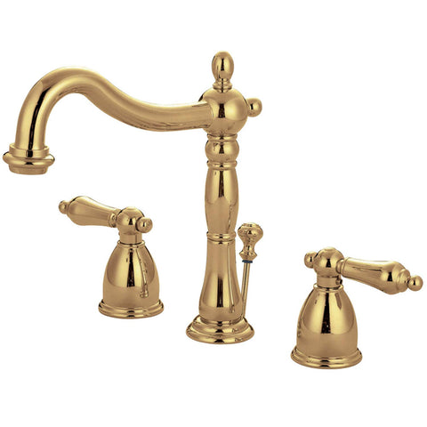 Kingston Brass KB1972AL Heritage Widespread Lavatory Faucet, Polished Brass,8-Inch Adjustable Center