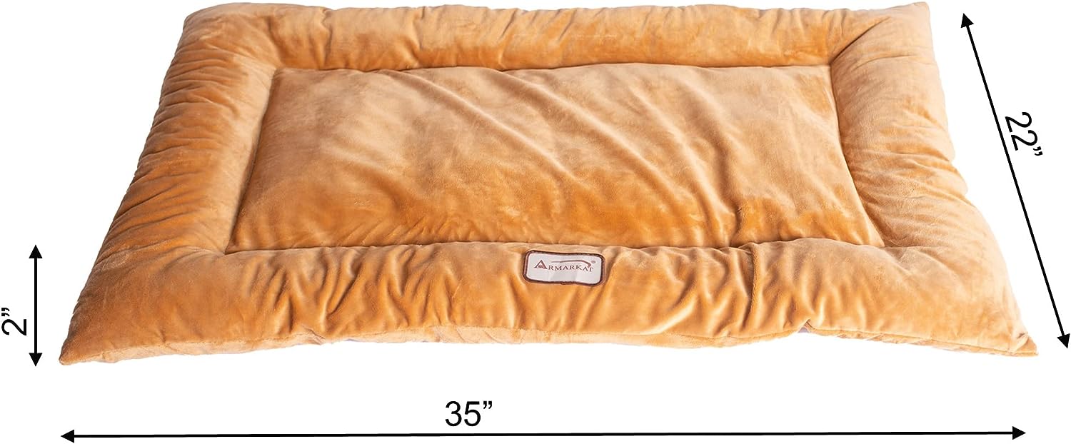 Armarkat Pet Bed Mat 35-Inch by 22-Inch by 3-Inch M01-Large, Brown (M01CZS-L)