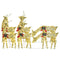 'vidaXL Christmas Reindeer 6-Piece Set- Gold Warm White Mesh Outdoor/Indoor Lights, Energy-Saving LEDs with 8 Lighting Effects, Simple Assembly