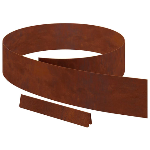 vidaXL Garden Lawn Edging Rusty 450 x 15 cm Weathering Steel, Cool Garden Edging, Rectangular Lawn Borders, Tough Outdoor Fencing, Perfect for Flower Beds!