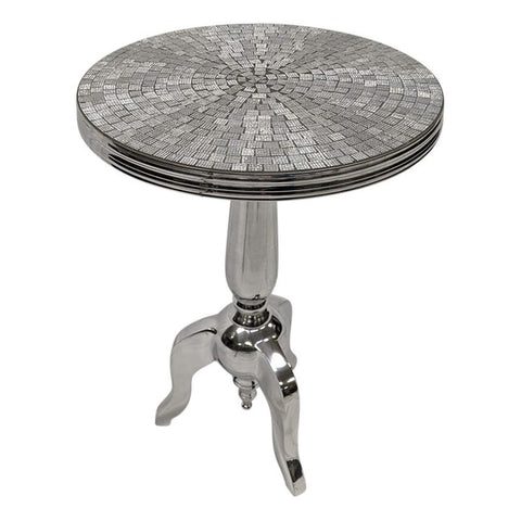 Diana Mirrored Top Round Accent Table