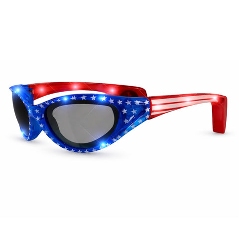 blinkee Patriotic LED Star and Stripes Sunglasses for Fourth of July Celebrations