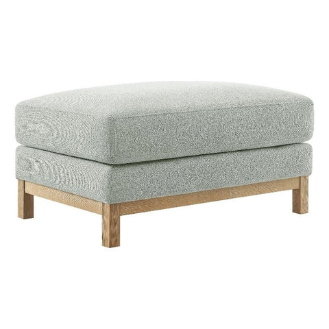 Modway Roscoe Fabric Ottoman in Mist - Upholstered Rectangular Footstool for Living Room, Bedroom, or Lounge Seating