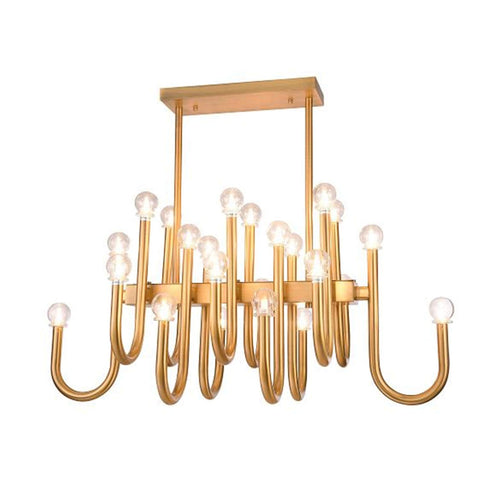 Bethel Gold Arched Ceiling Light Fixture with Clear Glass Shades