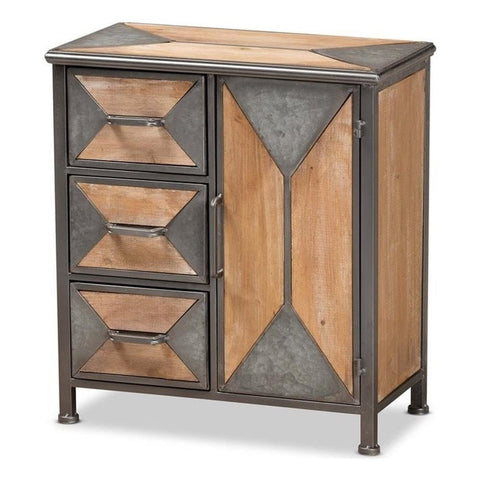 Baxton Studio Storage Cabinet with Grey and Oak Brown AM19136-Oak/Grey-Cabinet