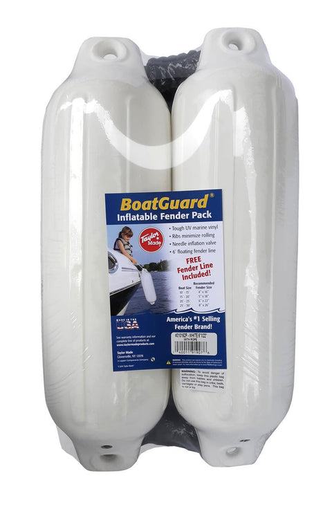 TAYLOR MADE PRODUCTS Taylor Made 310152P Fender Kit - 5" x 18", White with Black Rope