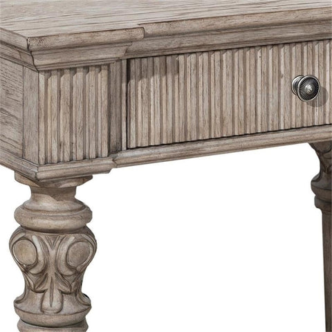 Pulaski Kingsbury 1 Drawer USB Charging Open Wood Nightstand in French Gray