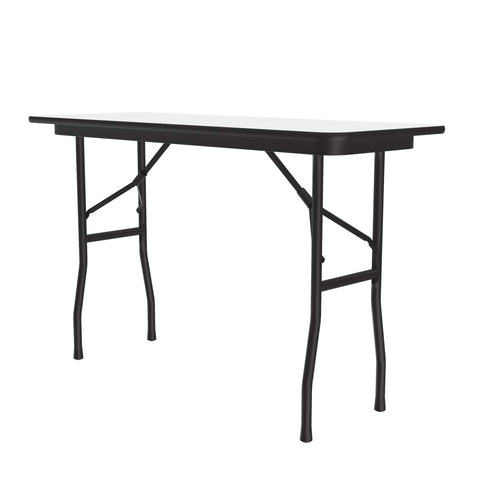 Correll 18"x48" Commercial Folding Table, White HP Laminate Top, Heavy 3/4" Thick Core, USA Made, Portable, Strong Steel Apron (CF1848PX-36)