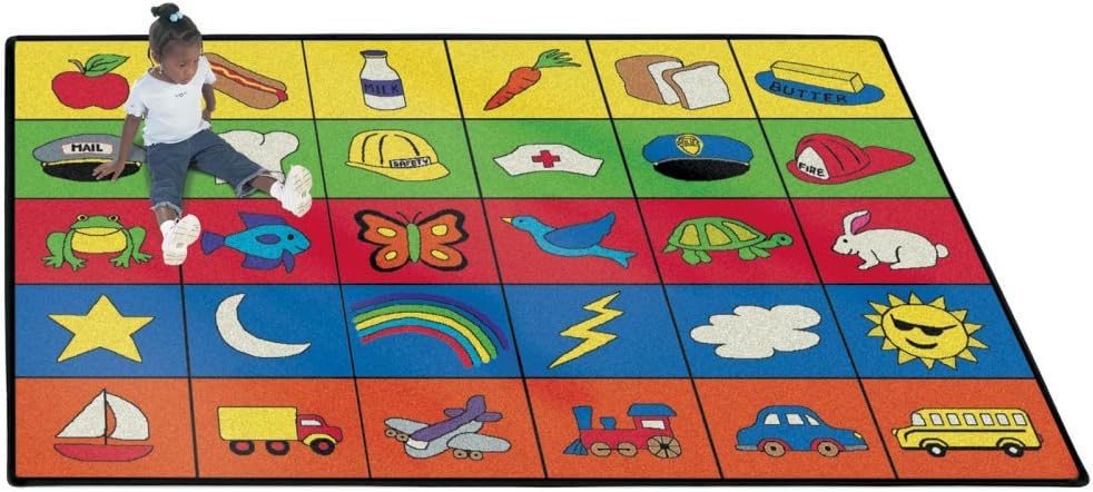 Joy Carpets Kid Essentials Early Childhood Categories Rug, Multicolored, 78 x 109