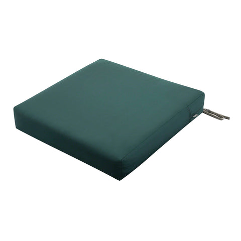 Classic Accessories Ravenna Water-Resistant 25 x 25 x 5 Inch Square Patio Seat Cushion Slip Cover & Foam, Mallard Green, Lounge Chair Cushion