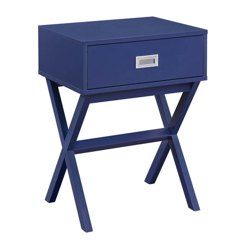 Convenience Concepts Designs2Go Landon End Table 19" - Modern Side Accent with Storage Drawer for Transitional, Contemporary Living & Family Room, Cobalt Blue