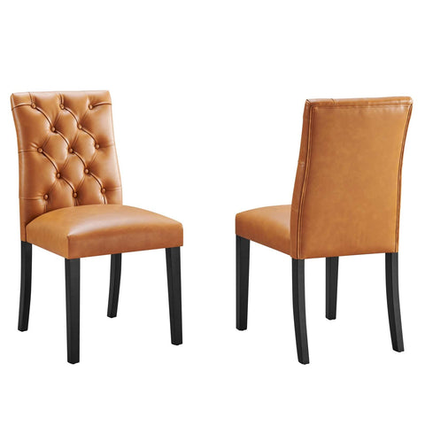 Modway EEI-3472-TAN Duchess Dining Chair Vinyl Set of 2, Tan