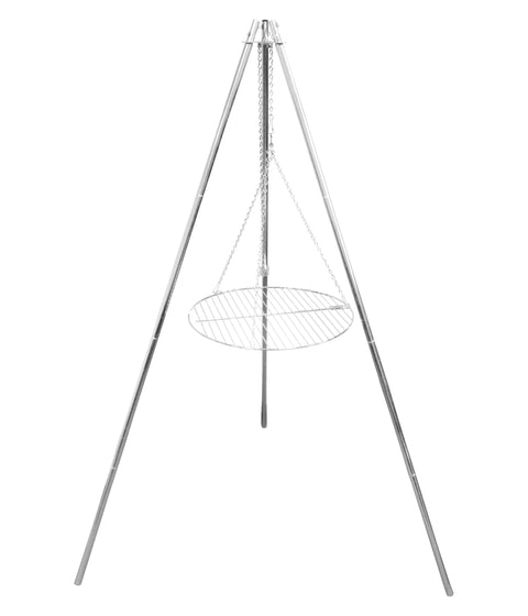 Coghlan's Adjustable Steel Tripod Grill for Campfire Cooking, Durable and Portable Outdoor Barbecue Cooking Accessory with 17-Inch Chrome Grill and Adjustable Chain for Camping or Backyard Use